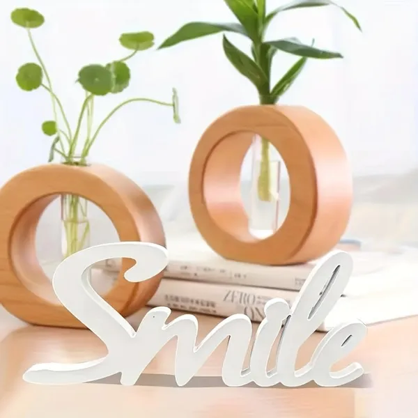 White_Smile_Letter_Wpc_Desktop_Decoration_Inspirational_Home_Party_Decor_Elegant_White_Cursive_Design_Perfect_Home_Decor