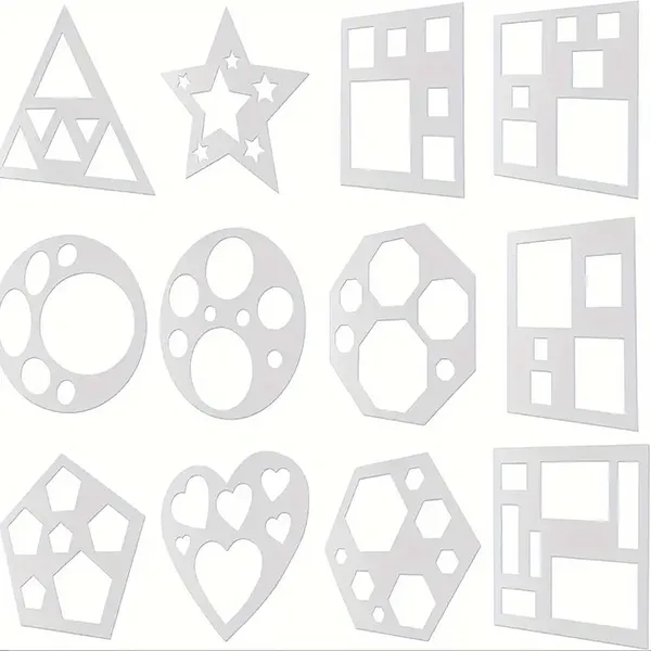 White_Chalk_Stencils_Geometry_Drawing_Stencil_Templates_Kids