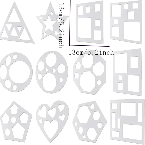 White_Chalk_Stencils_Geometry_Drawing_Stencil_Templates_Kids