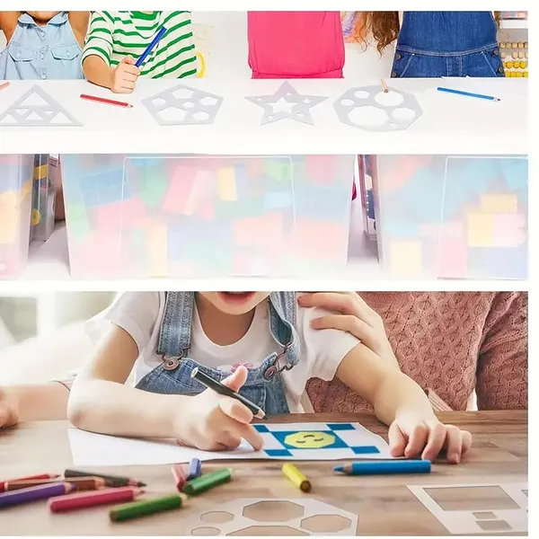 White_Chalk_Stencils_Geometry_Drawing_Stencil_Templates_Kids