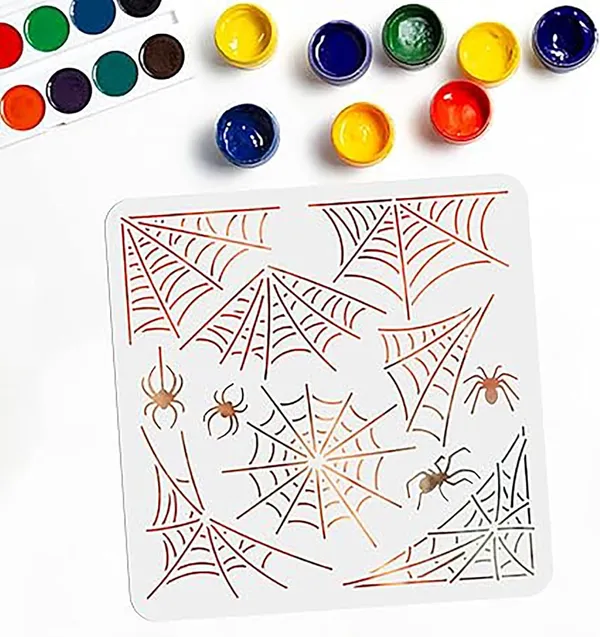 White_Spider_Web_Stencil_Halloween_Reusable_Pet_Painting_Template_Home_Decor