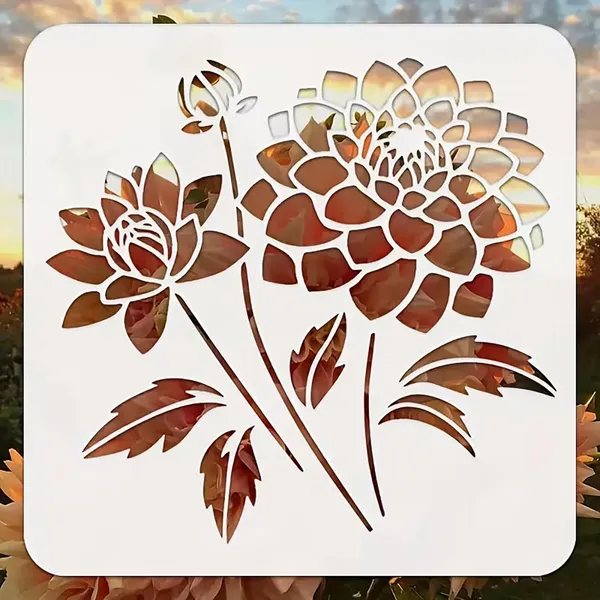 White_Large_Dahlia_Stencil_Reusable_Floral_Template_Diy_And_Craft