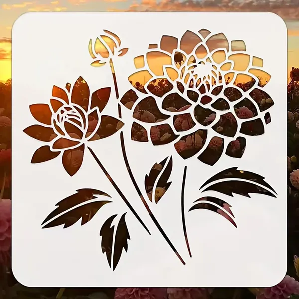 White_Large_Dahlia_Stencil_Reusable_Floral_Template_Diy_And_Craft
