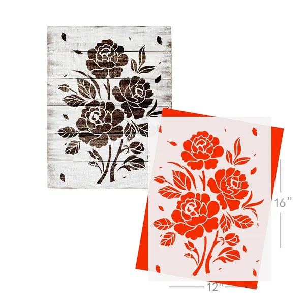 White_Large_Rose_Flower_Painting_Stencil_Diy_And_Craft