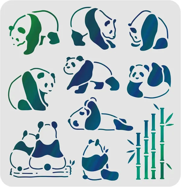 White_Panda_Bamboo_Stencils_Plastic_Drawing_Painting_Templates_Diy_And_Craft
