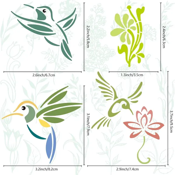 White_Hummingbird_Metal_Stencil_Birds_Stainless_Steel_Drawing_Template_Diy_And_Craft