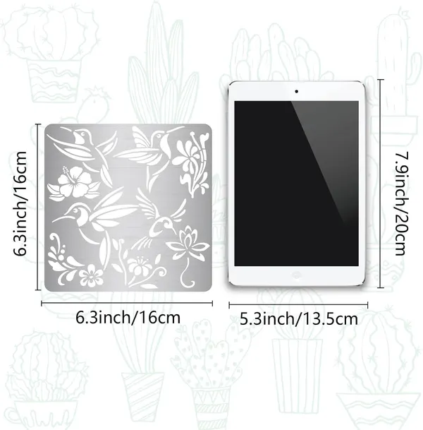 White_Hummingbird_Metal_Stencil_Birds_Stainless_Steel_Drawing_Template_Diy_And_Craft