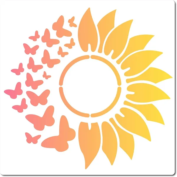 White_Sunflower_Butterfly_Stencil_Flower_Template_Diy_And_Craft