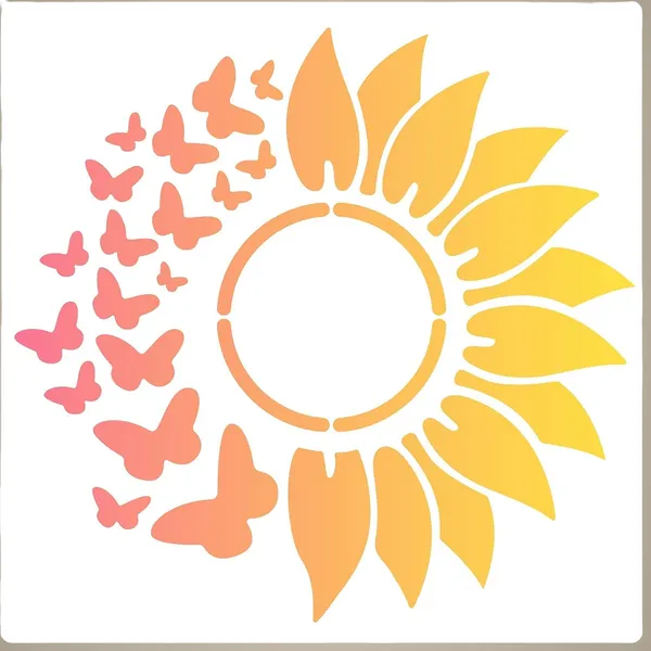White_Sunflower_Butterfly_Stencil_Flower_Template_Diy_And_Craft