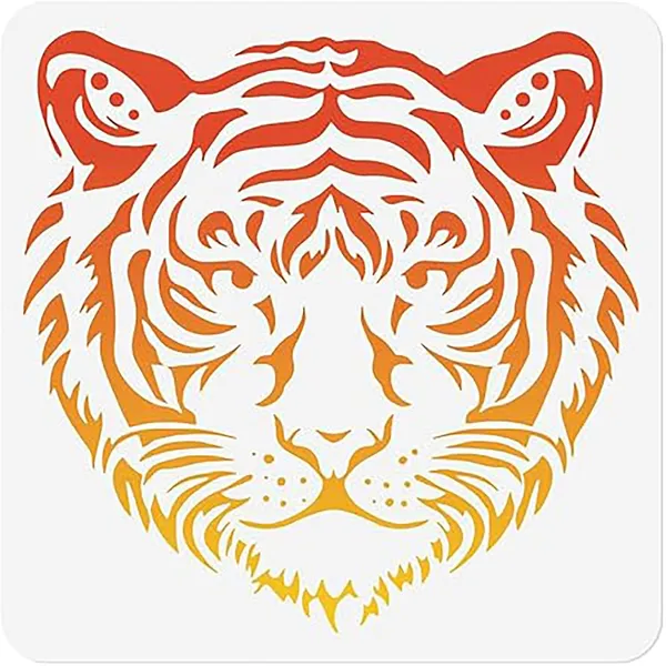 White_Tiger_Head_Stencil_Reusable_Plastic_Animal_Template_Home_Decor