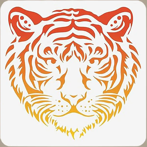 White_Tiger_Head_Stencil_Reusable_Plastic_Animal_Template_Home_Decor