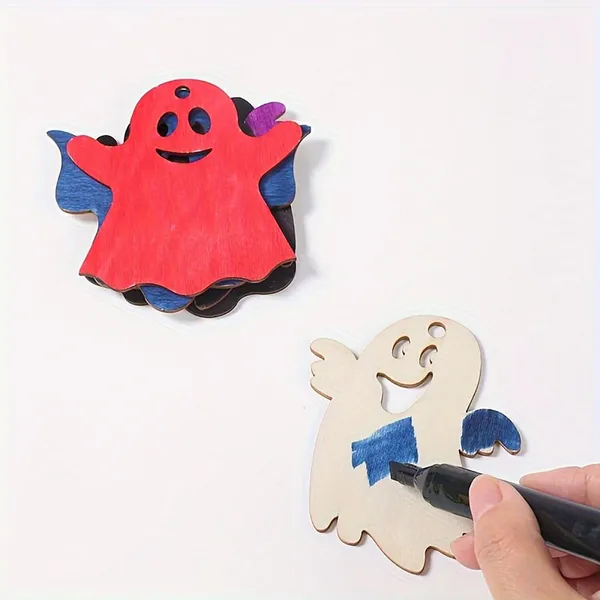 Beige_Halloween_Wooden_Ghost_Cutouts_Diy_Craft_Pendants_Kids