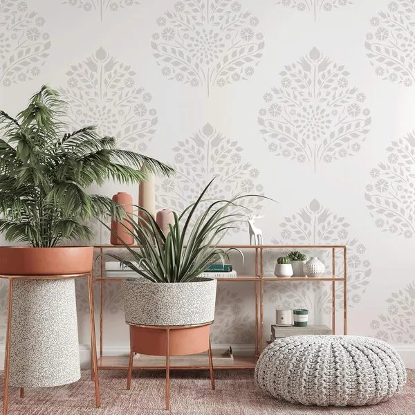 White_Stencil_Revolution_Leaf_Damask_Pattern_Large_Wall_Stencil_Diy_And_Craft