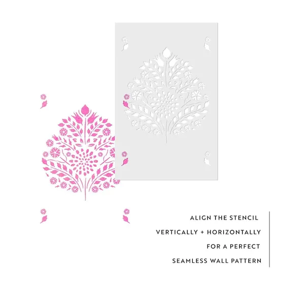 White_Stencil_Revolution_Leaf_Damask_Pattern_Large_Wall_Stencil_Diy_And_Craft