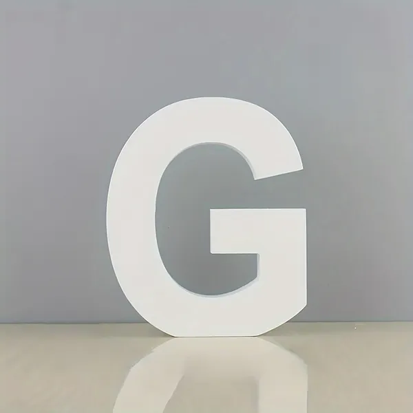 White_Standing_Letter_G_Decoration_Pvc_Alphabet_Block_Freestanding_Initial_Tabletop_Sign_For
