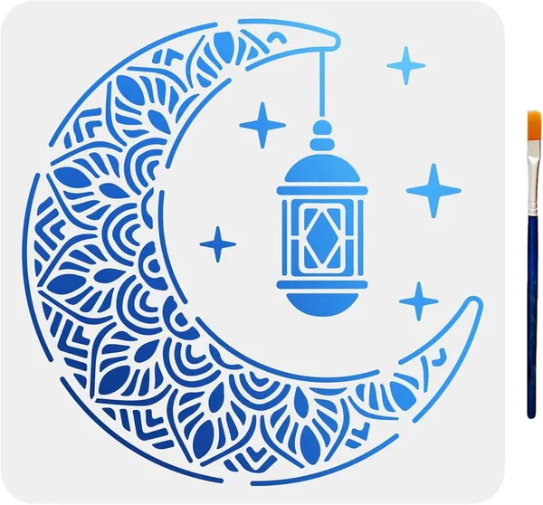 White_Ramadan_Lantern_Moon_Stencil_Eid_Al_Fitr_Reusable_Pet_Painting_Template_Home_Decor