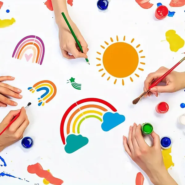 White_Large_Rainbow_Cloud_Wall_Stencil_Kids