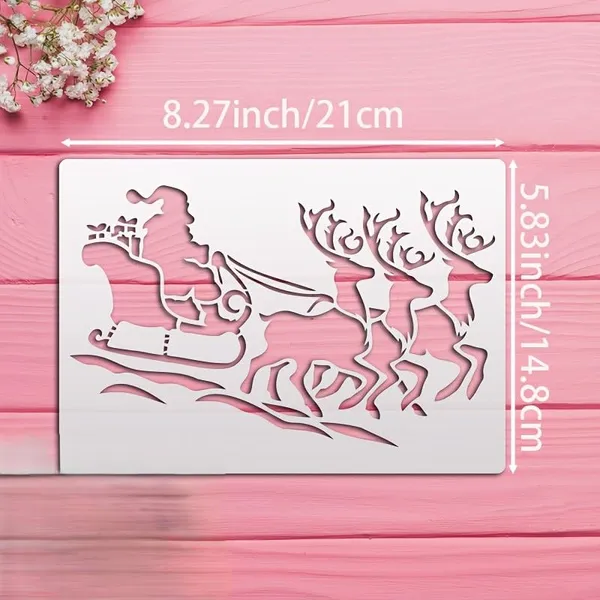 White_Santa_S_Sleigh_Stencils_A_Size_X_Cm_Home_Decor