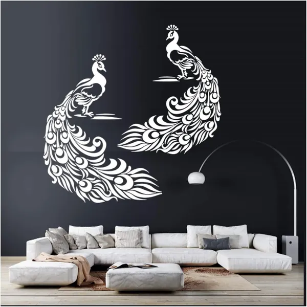 White_Peacock_Wall_Painting_Stencil_Pattern_Theme_Diy_Art_Template_Diy_And_Craft