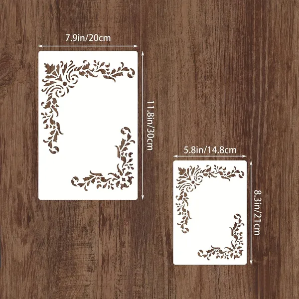 White_Damask_Stencils_Reusable_Corner_Templates_Home_Decor