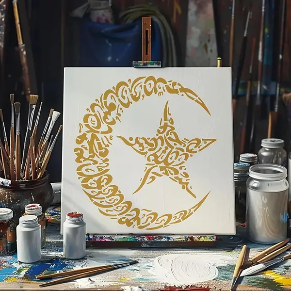 White_Reusable_Moon_And_Stars_Stencil_Diy_And_Craft