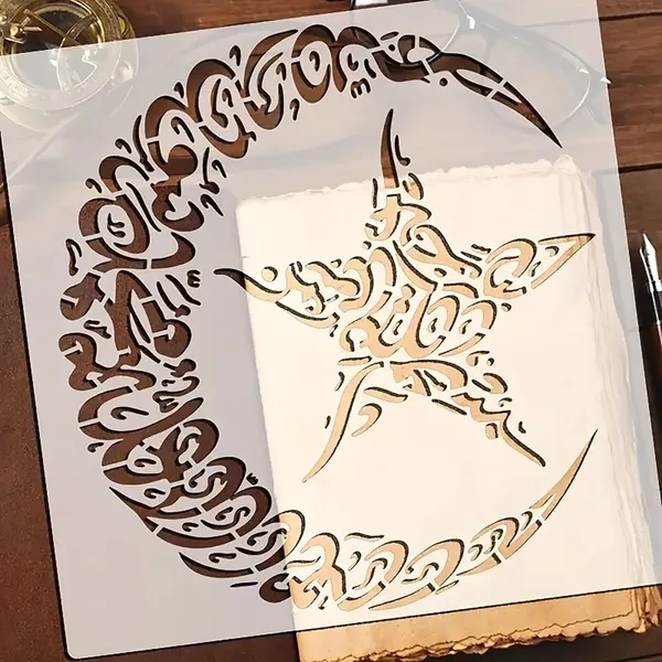 White_Reusable_Moon_And_Stars_Stencil_Diy_And_Craft