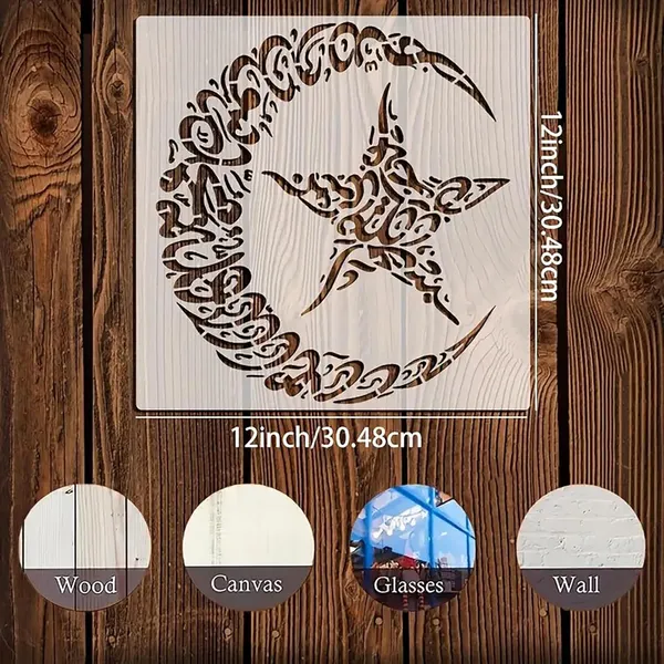 White_Reusable_Moon_And_Stars_Stencil_Diy_And_Craft