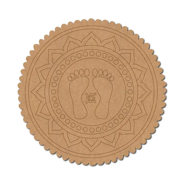 Beige_Lakshmi_Ji_Feet_Mandala_Pre_Marked_Mdf_Base_Festival