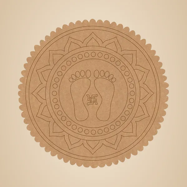 Beige_Lakshmi_Ji_Feet_Mandala_Pre_Marked_Mdf_Base_Festival