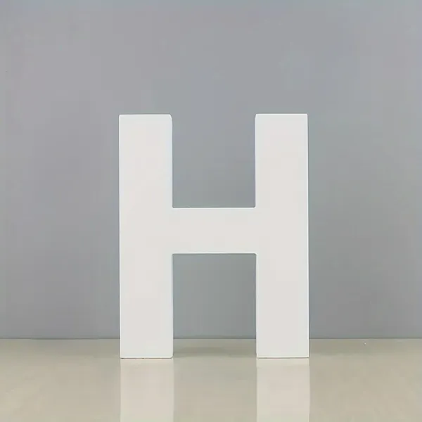 White_Standing_Letter_H_Decoration_Pvc_Alphabet_Block_Freestanding_Initial_Tabletop_Sign