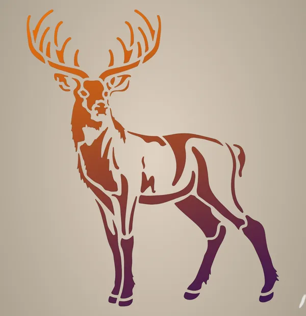 White_Deer_Stencil_Diy_And_Craft