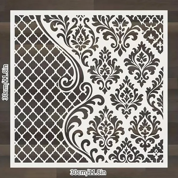 White_Large_Baroque_Moroccan_Stencil_Reusable_Pet_Template_Home_Decor