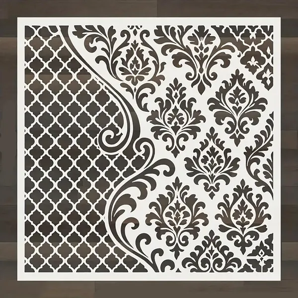 White_Large_Baroque_Moroccan_Stencil_Reusable_Pet_Template_Home_Decor