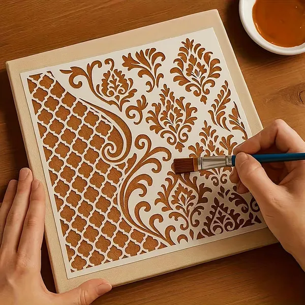White_Large_Baroque_Moroccan_Stencil_Reusable_Pet_Template_Home_Decor