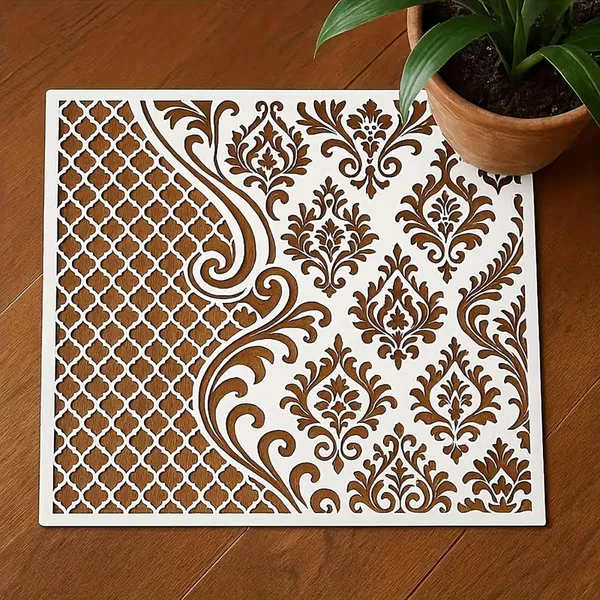 White_Large_Baroque_Moroccan_Stencil_Reusable_Pet_Template_Home_Decor