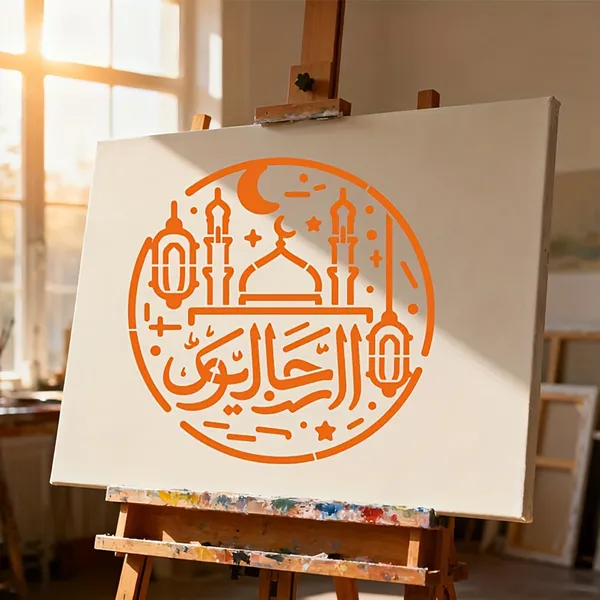 White_Islamic_Ramadan_Stencil_Arabic_Calligraphy_Mosque_Architecture_Painting_Template_Home_Decor