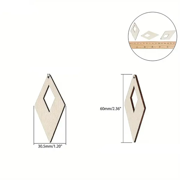 Beige_Rhombus_Wooden_Pendants_Natural_Mdf_Shapes_Diy_And_Craft