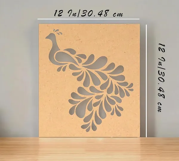 Beige_Wooden_Peacock_Stencil_Diy_And_Craft