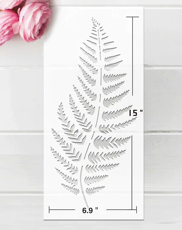 Beige_Pack_Green_Leaf_Wall_Art_Stencils_Plant_Templates_Diy_And_Craft