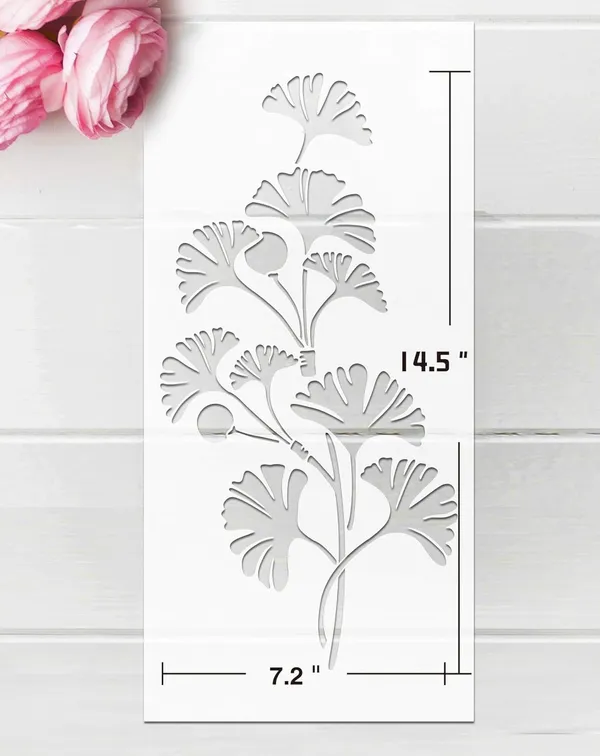 Beige_Pack_Green_Leaf_Wall_Art_Stencils_Plant_Templates_Diy_And_Craft