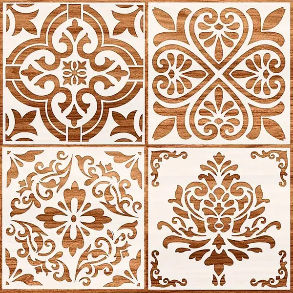 White_Floral_Tile_Stencils_Reusable_Plastic_Templates_Diy_And_Craft