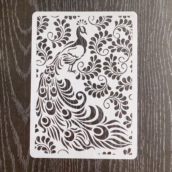 White_Peacock_Stencil_Diy_And_Craft