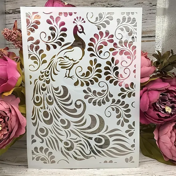 White_Peacock_Stencil_Diy_And_Craft