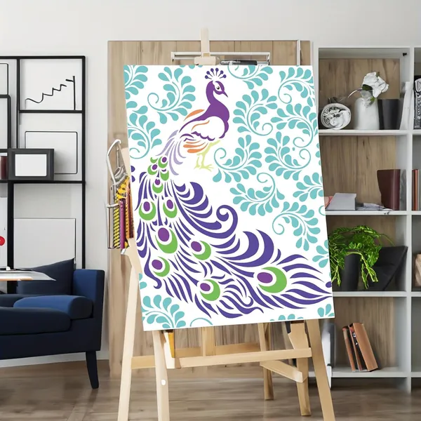 White_Peacock_Stencil_Diy_And_Craft
