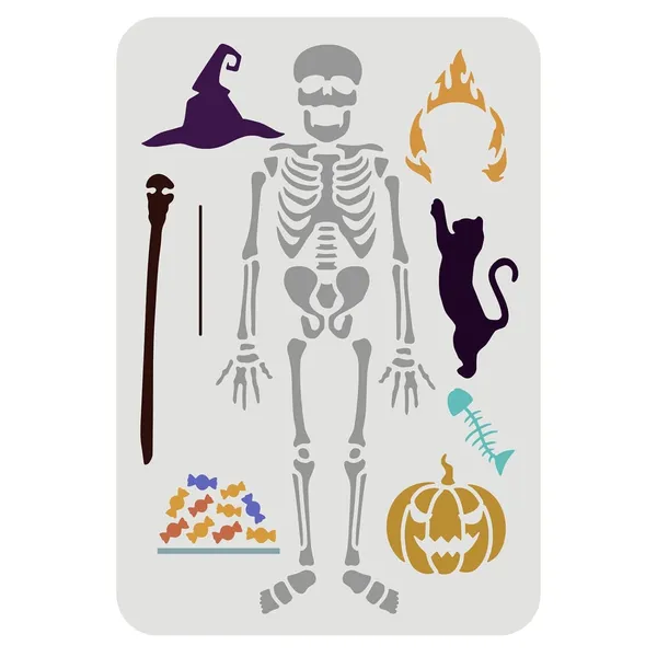 White_Halloween_Skeleton_Bones_Stencil_Home_Decor