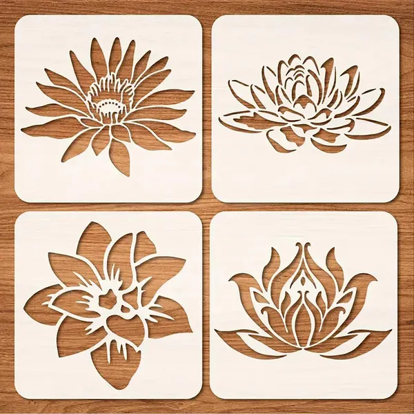 White_Lotus_Flower_Stencil_Pcs_Reusable_Diy_Painting_Stencils_Diy_And_Craft