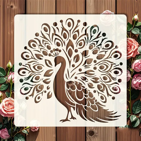 White_Peacock_Stencil_Template_Cm_Reusable_Painting_Stencil_Diy_And_Craft