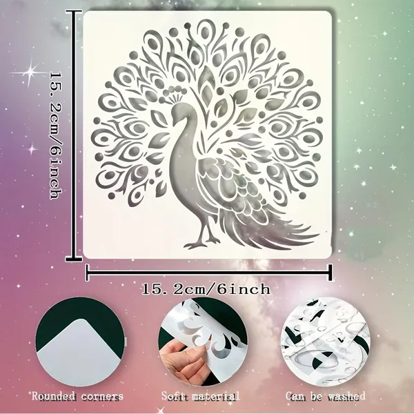 White_Peacock_Stencil_Template_Cm_Reusable_Painting_Stencil_Diy_And_Craft