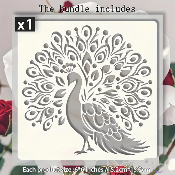 White_Peacock_Stencil_Template_Cm_Reusable_Painting_Stencil_Diy_And_Craft