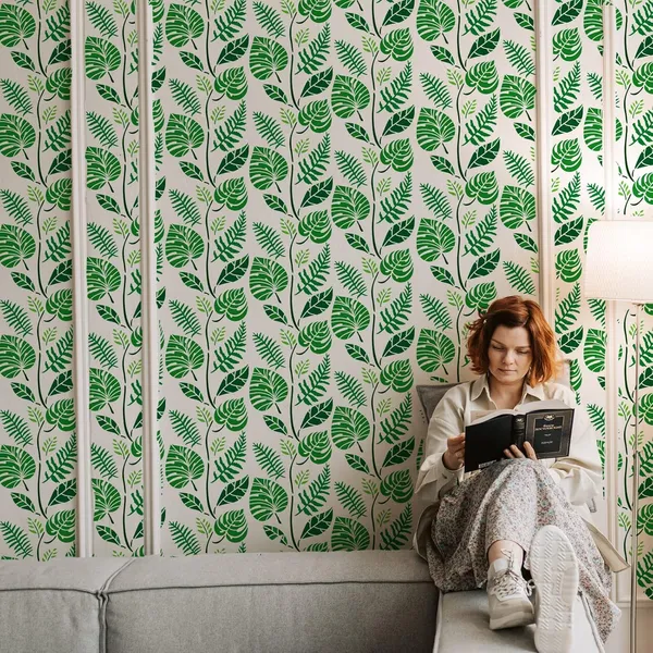 White_Palm_Leaves_Stencil_Plant_Leaf_Home_Decor